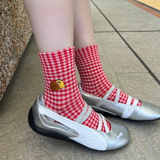ひろくま・もみじ饅頭とひろくま刺繍ソックス(レディース)【数量限定】