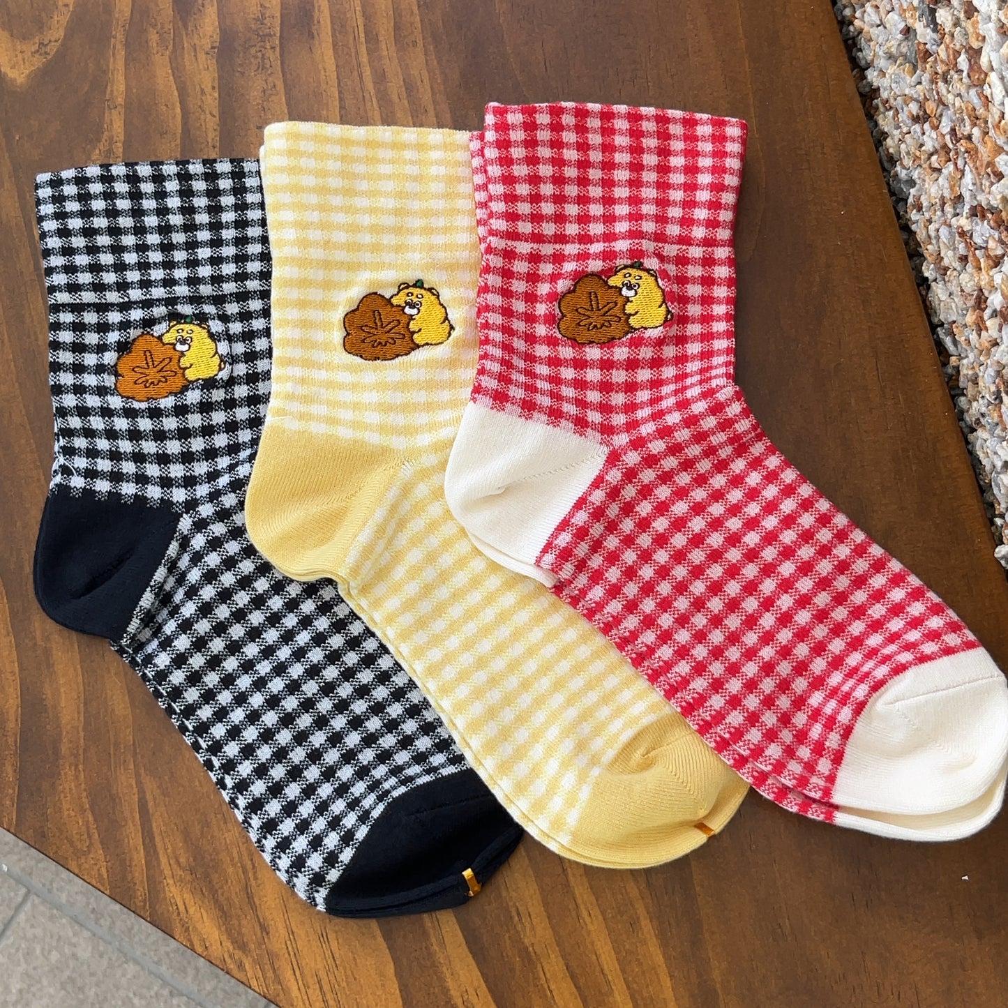 ひろくま・もみじ饅頭とひろくま刺繍ソックス(レディース)【数量限定】