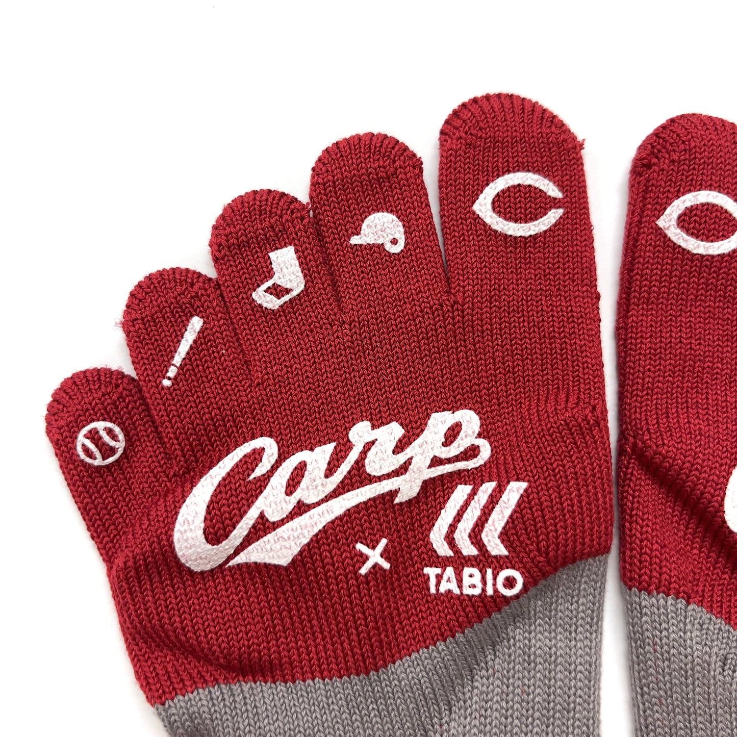carp×TABIO／2024カープ滑り止め五本指ソックス【広島本通り店限定】23～25cm