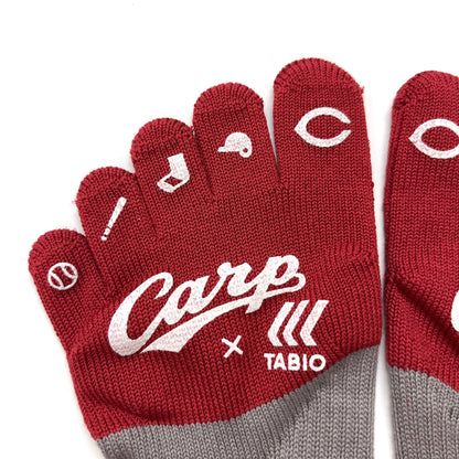 carp×TABIO／2024カープ滑り止め五本指ソックス【広島本通り店限定】23～25cm