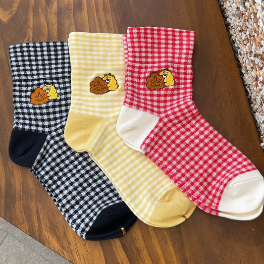 ひろくま・もみじ饅頭とひろくま刺繍ソックス（レディース）【数量限定】