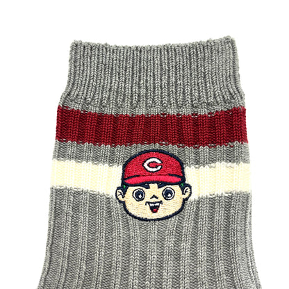 キャラクター刺繍2026／カープソックス【広島限定】25～27cm（メンズ）
