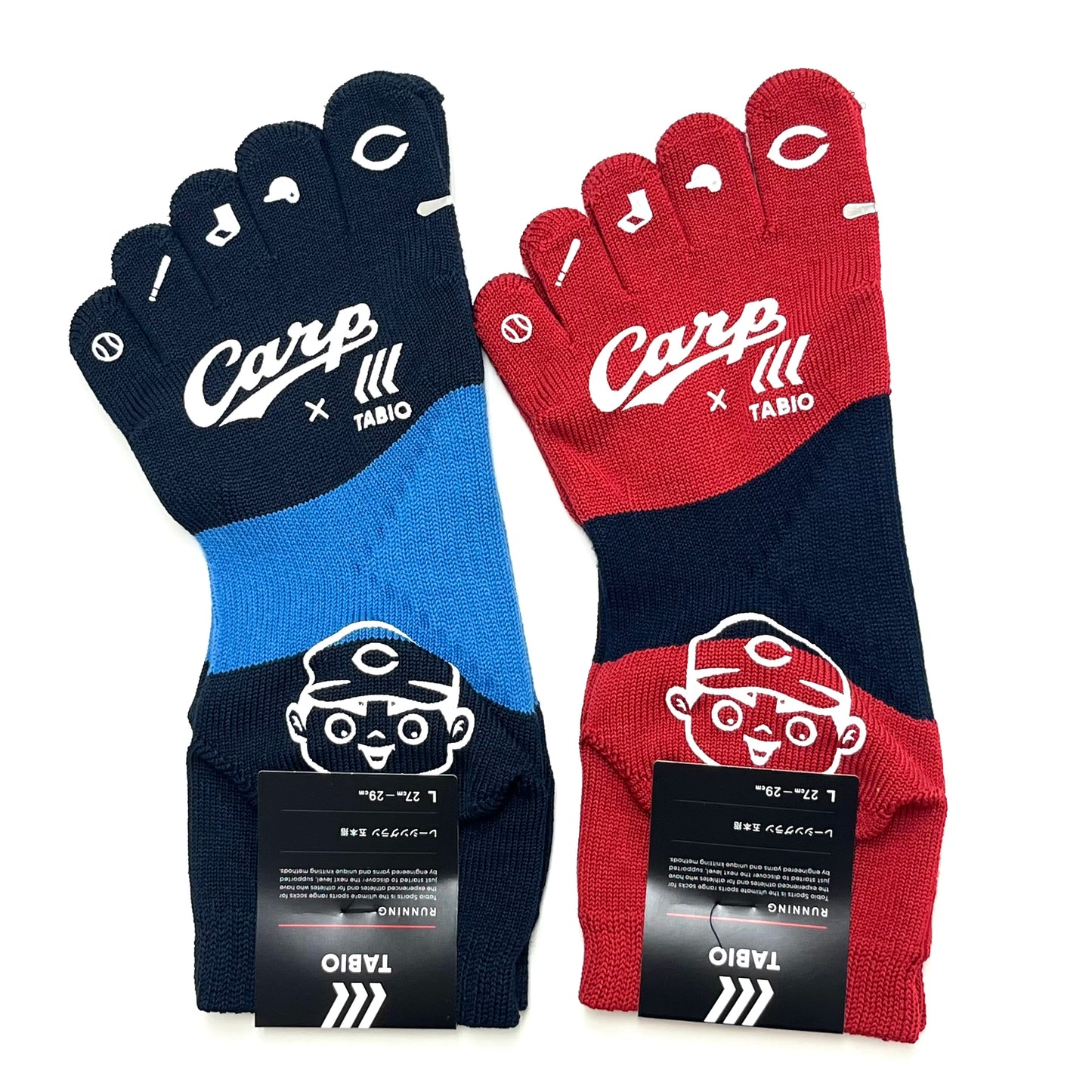 carp×TABIO／2026カープ滑り止め五本指ソックス【広島限定】27～29cm