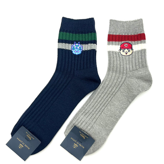 キャラクター刺繍2026／カープソックス【広島限定】27～29cm（メンズ）