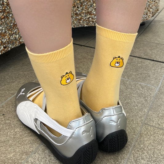 ひろくま・お顔刺繍ソックス（レディース）【数量限定】