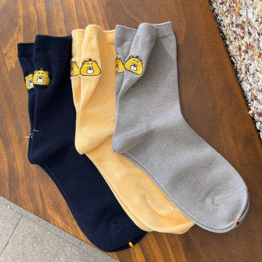 ひろくま・お顔刺繍ソックス（レディース）【数量限定】