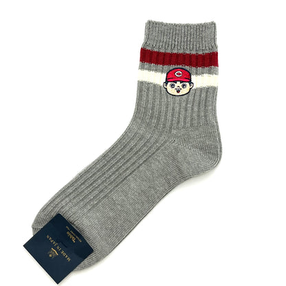 キャラクター刺繍2026／カープソックス【広島限定】25～27cm（メンズ）
