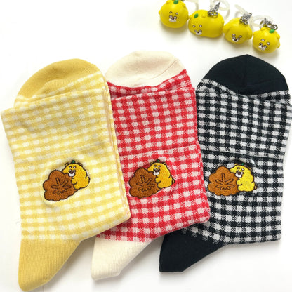 ひろくま・もみじ饅頭とひろくま刺繍ソックス（レディース）【数量限定】