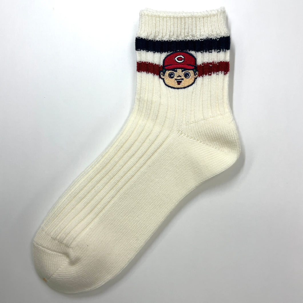 キャラクター刺繍2025／カープソックス【広島限定】22.5～24.5cm（レディース）