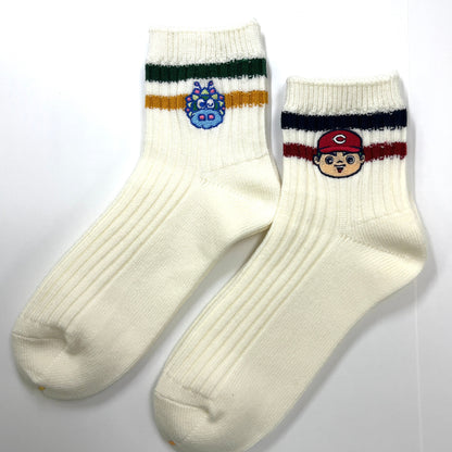 キャラクター刺繍2025／カープソックス【広島限定】22.5～24.5cm（レディース）