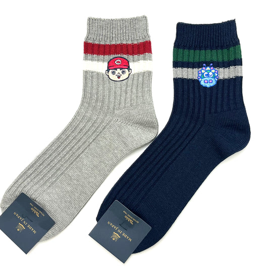 キャラクター刺繍2026／カープソックス【広島限定】25～27cm（メンズ）