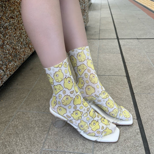 ひろくま・総柄プリントソックス（レディース）【数量限定】