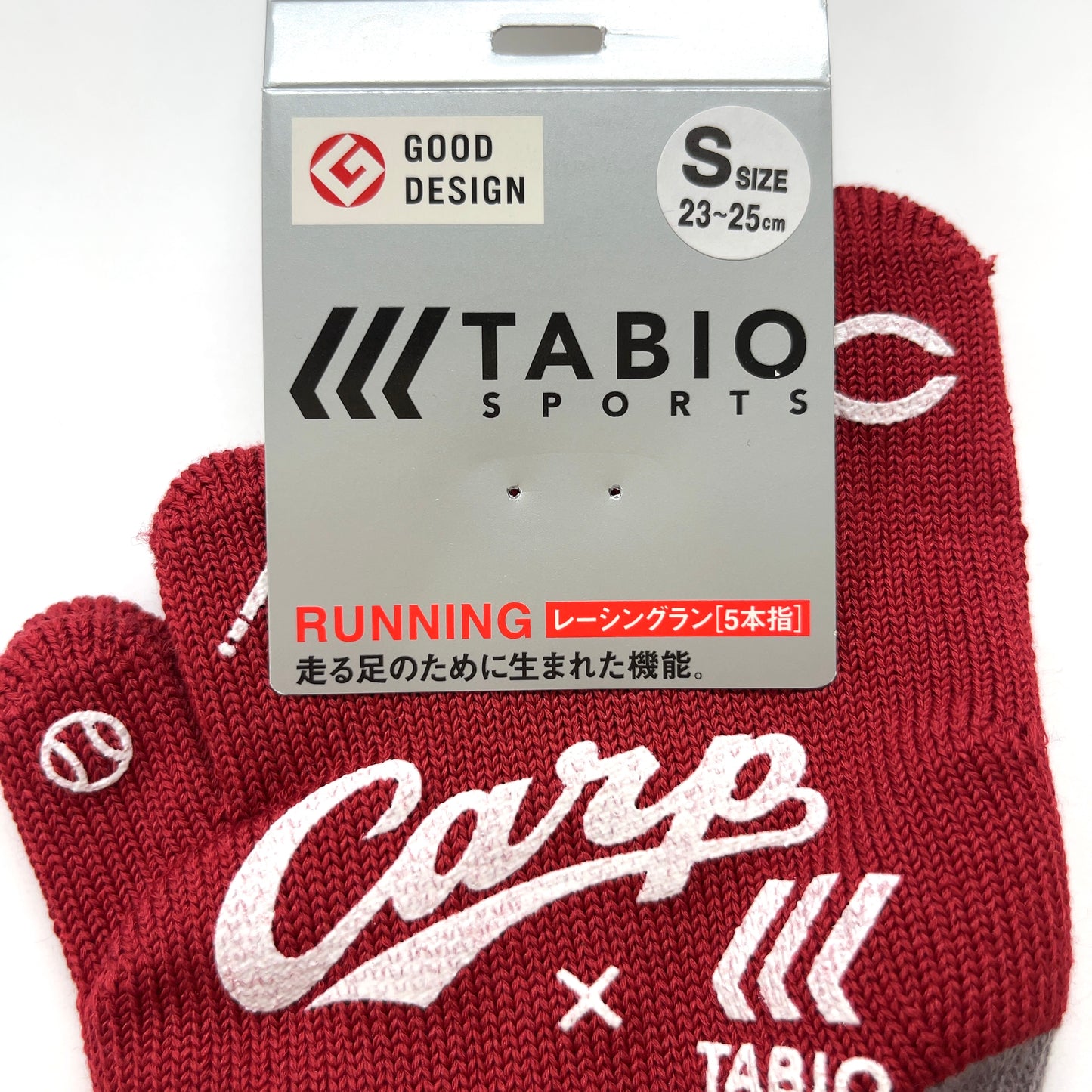 carp×TABIO／2024カープ滑り止め五本指ソックス【広島本通り店限定】23～25cm