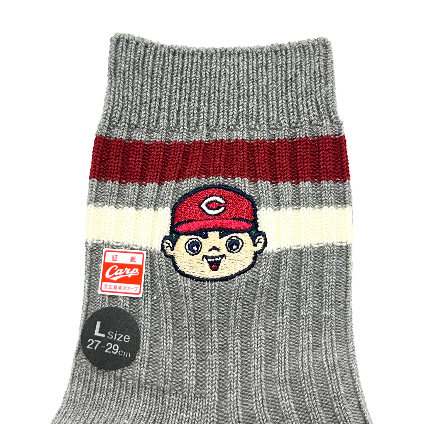キャラクター刺繍2026／カープソックス【広島限定】27～29cm（メンズ）