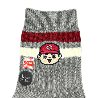 キャラクター刺繍2026／カープソックス【広島限定】27～29cm（メンズ）